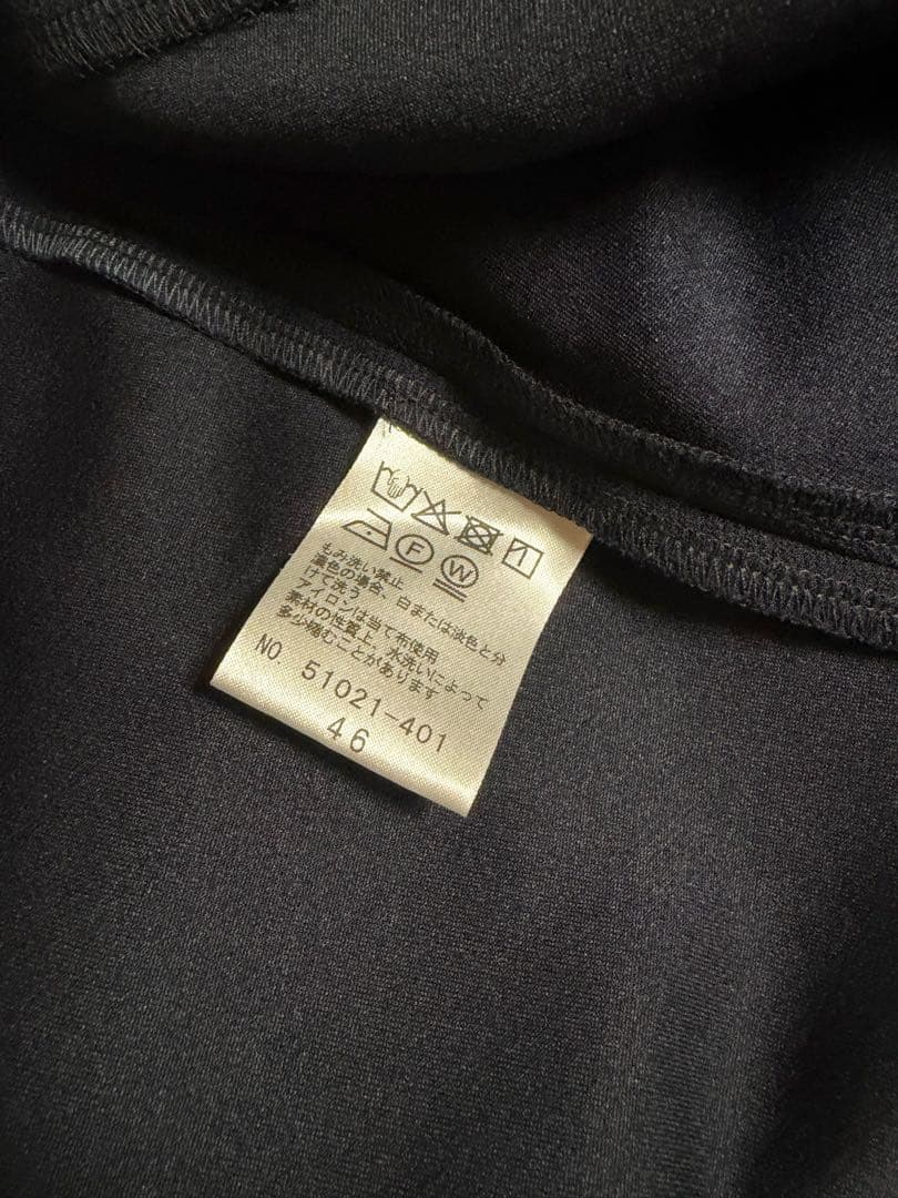 美品☆ローズティアラ胸元リボン風チュニックワンピース紺大きいサイズ46