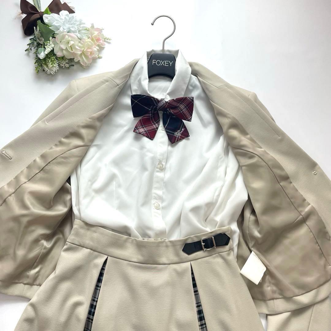 高級感✨ポンポネット フォーマル 160 卒服 チェック ベージュ 水色 赤