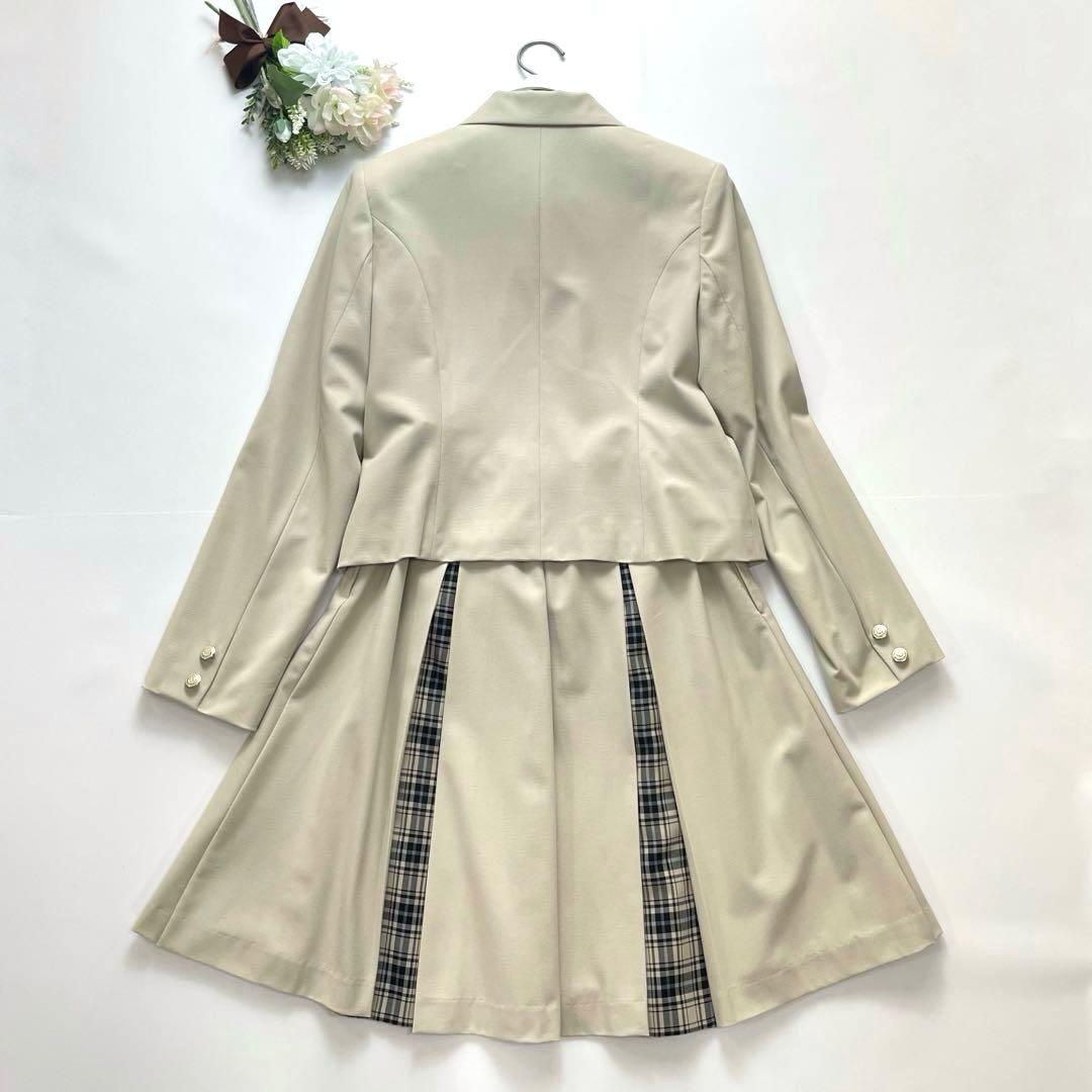 高級感✨ポンポネット フォーマル 160 卒服 チェック ベージュ 水色 赤