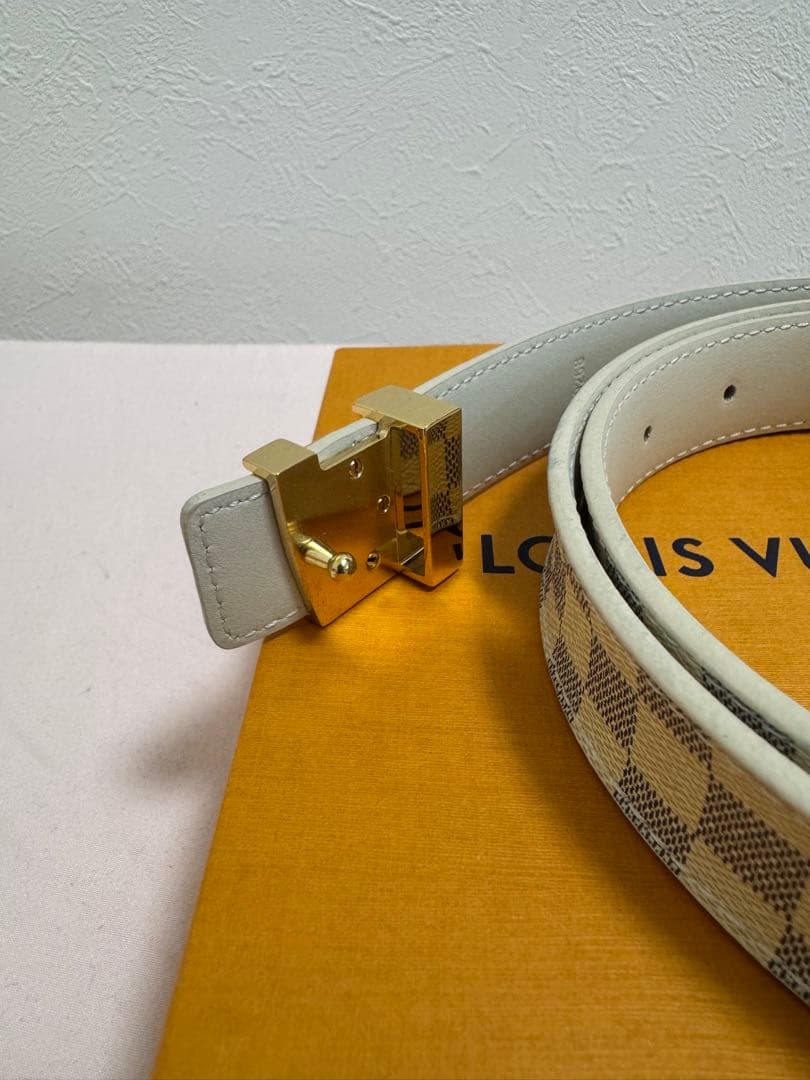 LOUIS VUITTON ルイヴィトン ダミエアズール LVロゴ ベルト