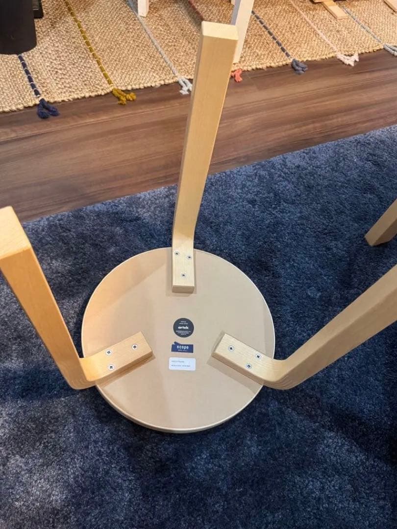 新品artek stool60 クッキー無着色)スツール　アルテック　リノリウム