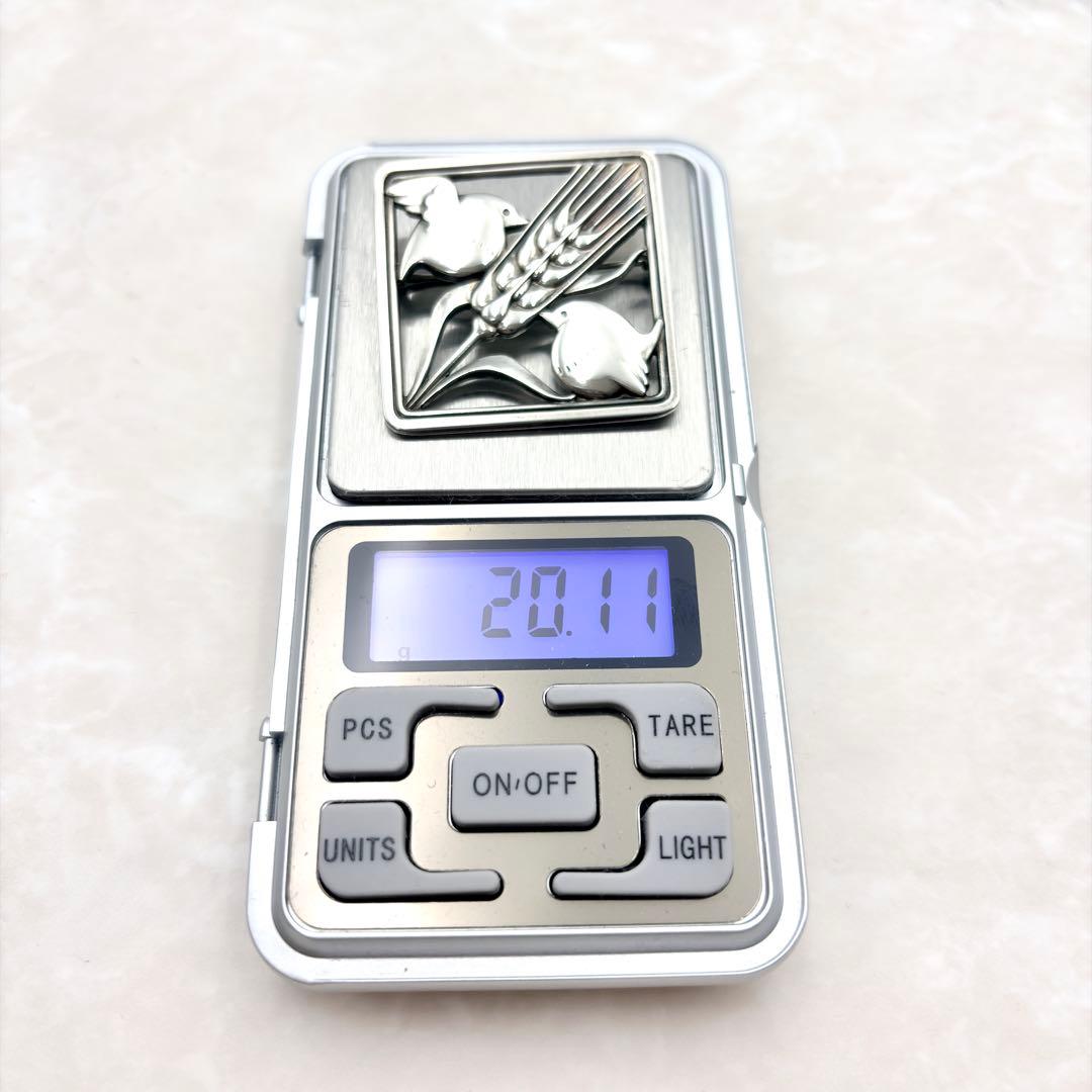 良品　ジョージジェンセン　ブローチ　小鳥と麦　鳥　麦　silver925 銀