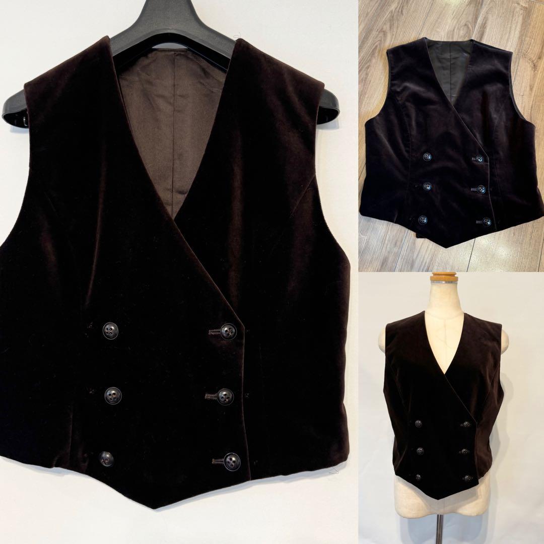 Christian Dior　クリスチャンディオール　シルク混　ベルベットベスト