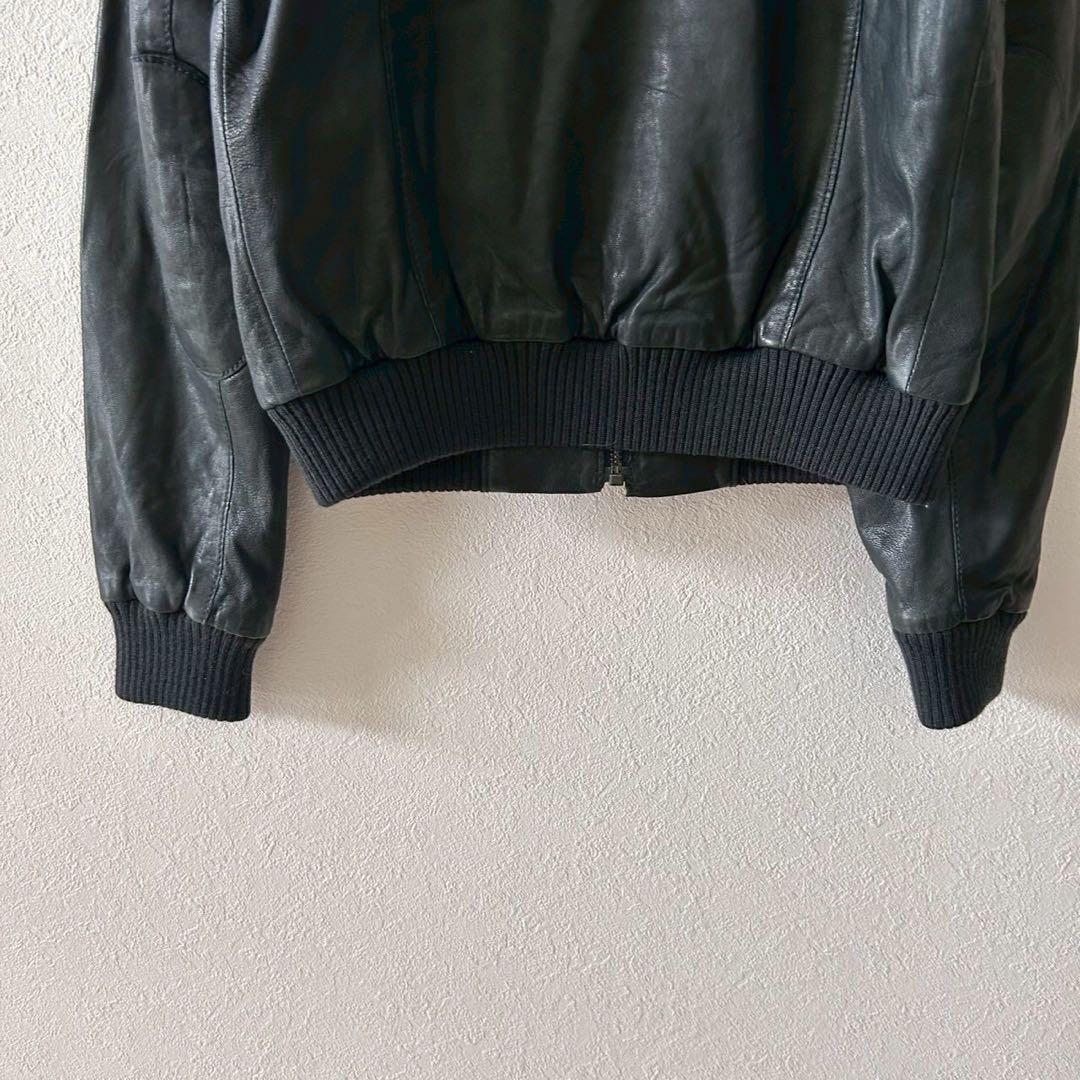 良品【バナナリパブリック】羊革レザージャケット シングルライダース ブルゾン S