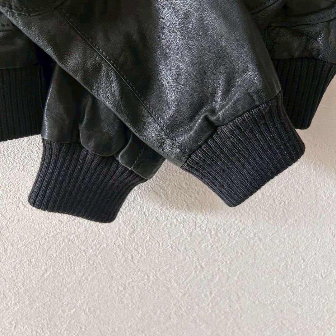 良品【バナナリパブリック】羊革レザージャケット シングルライダース ブルゾン S