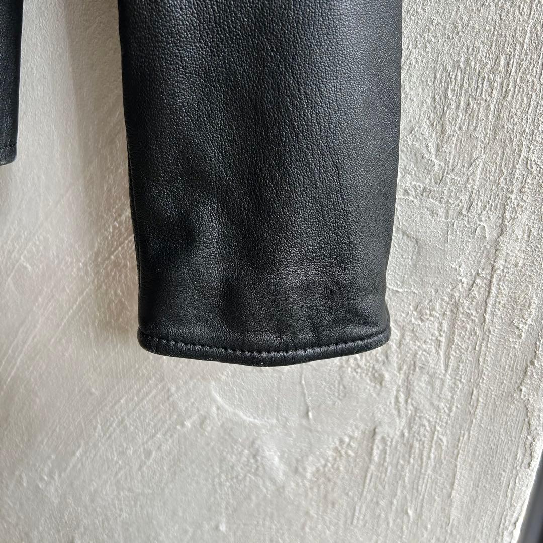 美品 23区 大きいサイズ スタンドカラー ライダースジャケット レザー 46