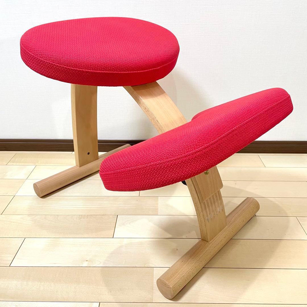 バランスラボ バランスチェア バランスイージー レッド 中古美品