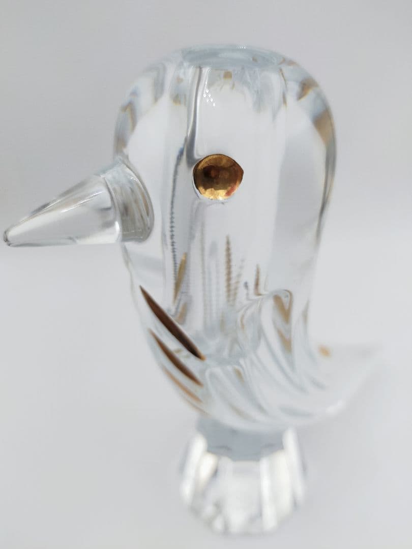 【未使用】 Baccarat ファウナクリスト　花瓶　フラワーベース 鳥　金彩
