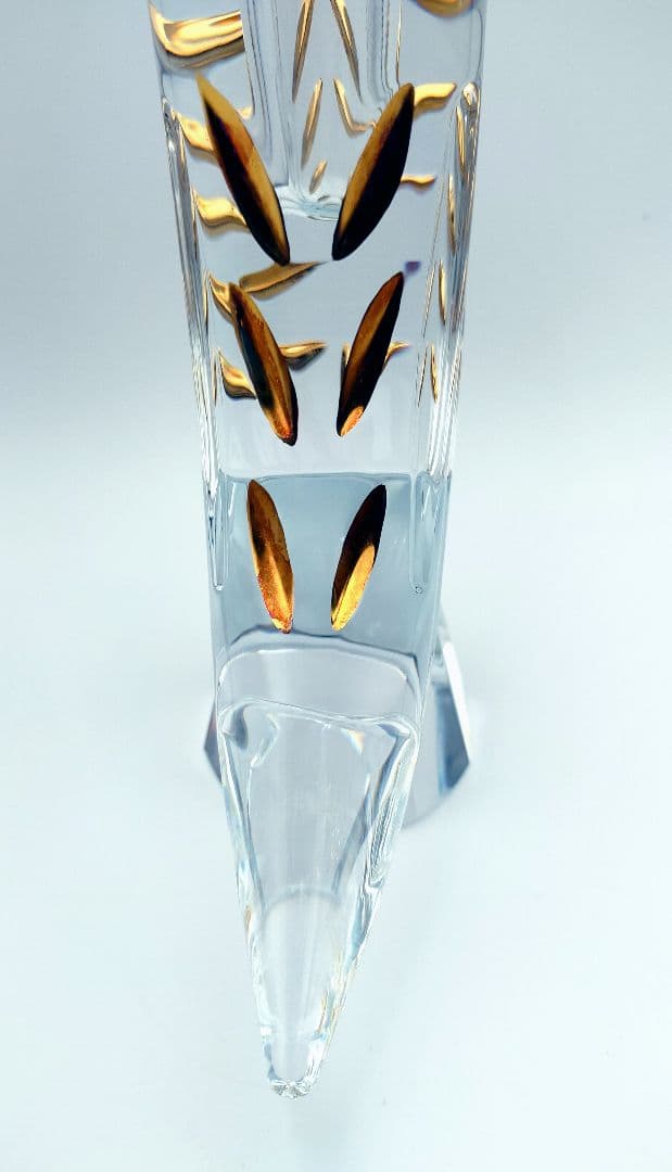 【未使用】 Baccarat ファウナクリスト　花瓶　フラワーベース 鳥　金彩