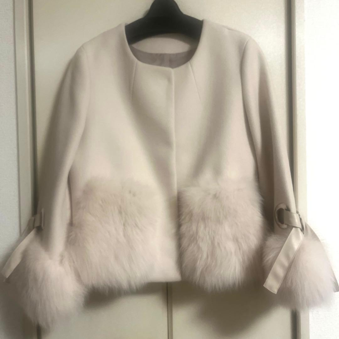 【新品・タグ付】FENNEL フェンネル リボン袖ファーアクセントショートコート