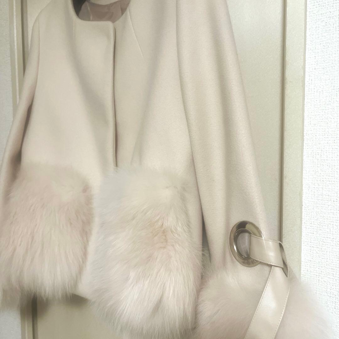 【新品・タグ付】FENNEL フェンネル リボン袖ファーアクセントショートコート