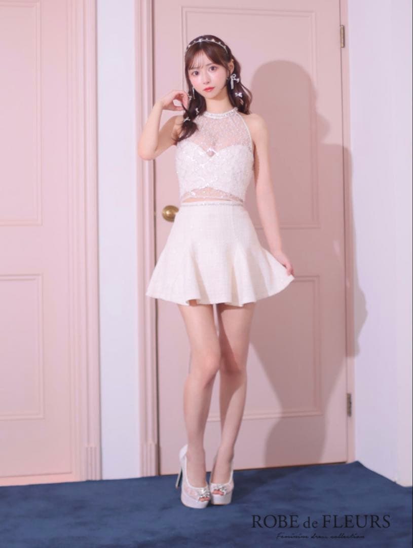 ROBE de FLEURS アイボリーナイトドレス Sサイズ