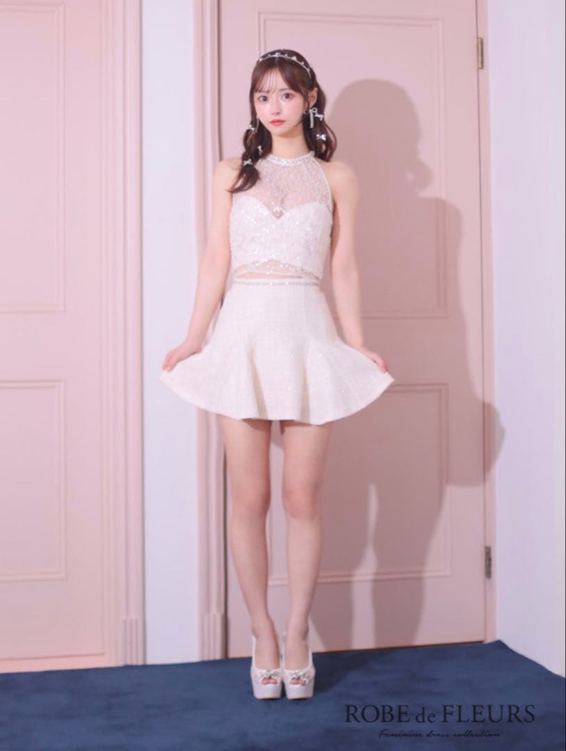 ROBE de FLEURS アイボリーナイトドレス Sサイズ