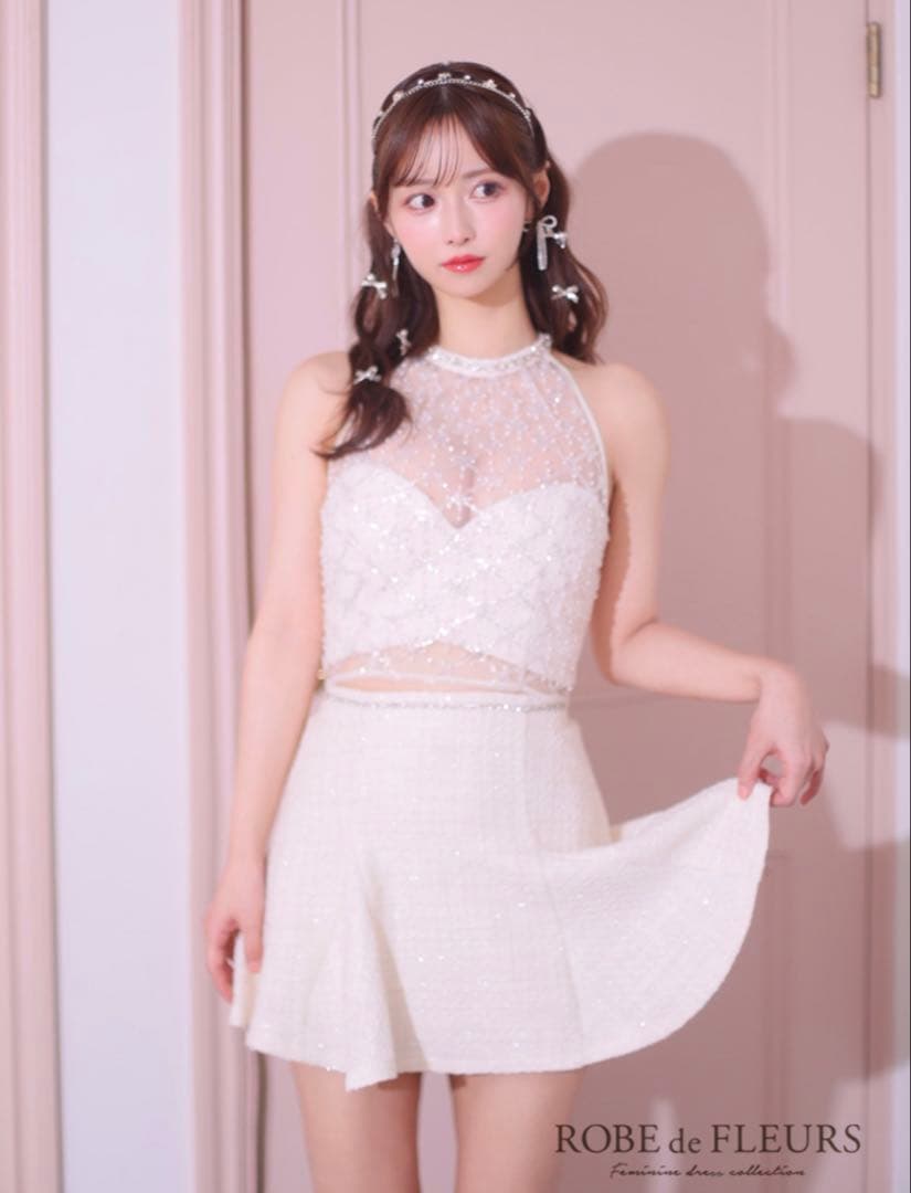 ROBE de FLEURS アイボリーナイトドレス Sサイズ