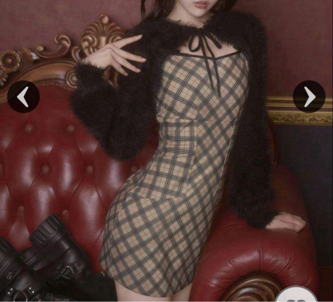 ミシェルマカロン チェック柄ミニワンピース