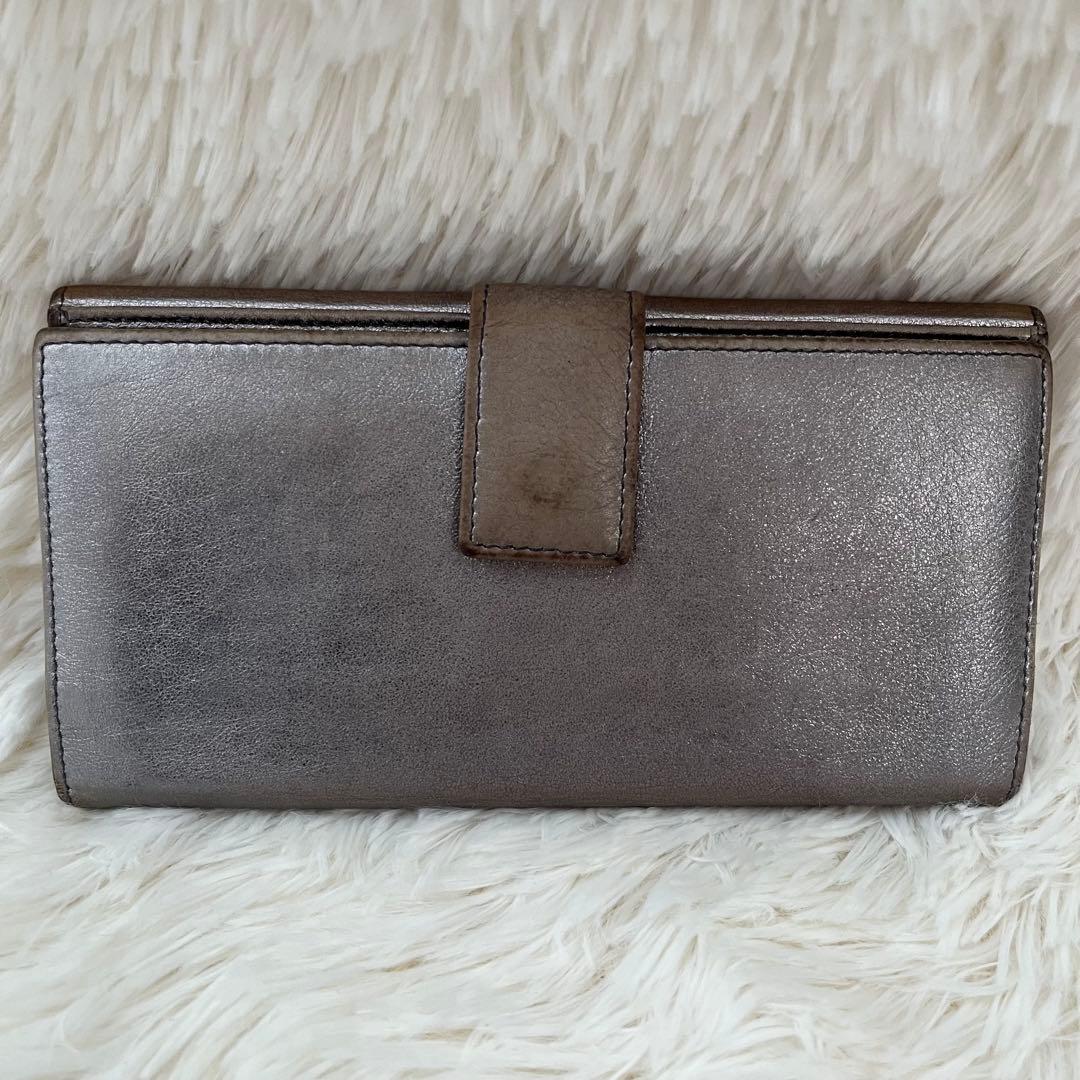 Yves Saint Laurent Yメール シルバー 長財布 ヴィンテージ