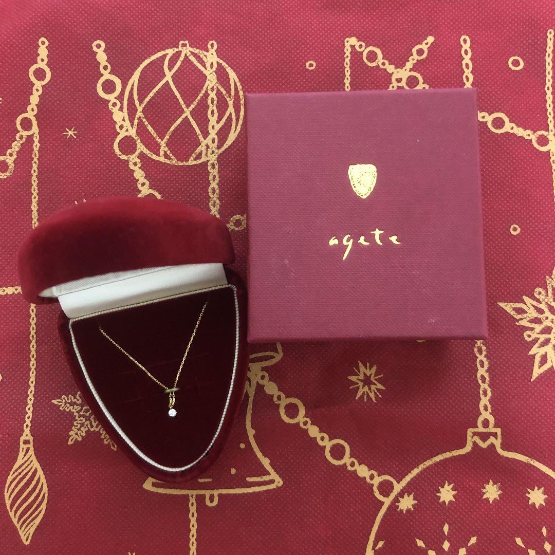 agete k18 ダイヤモンドネックレス