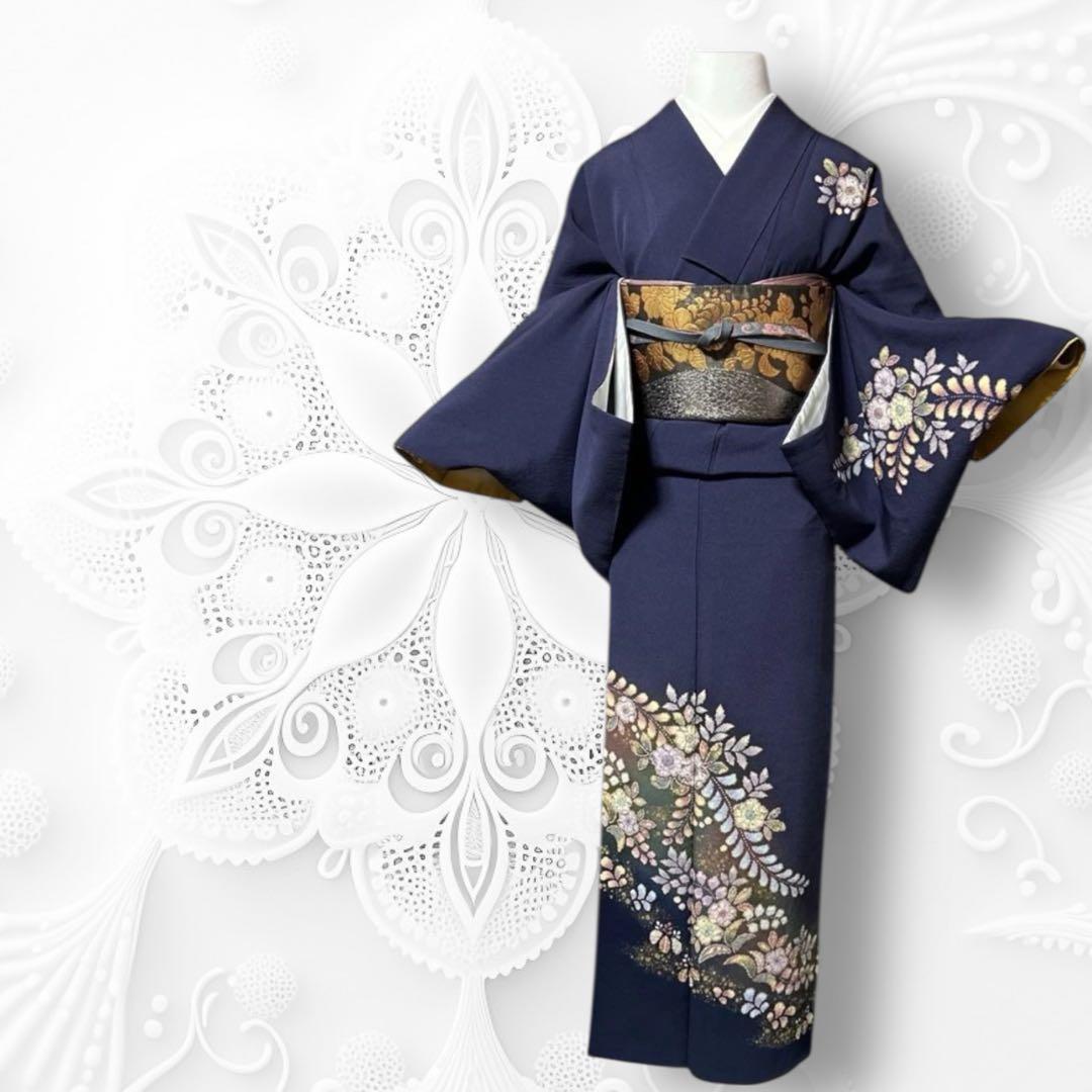 ま*ぉ様 新品　美品　袷　正絹　辻が花　翠山工房　訪問着　フルセット　西陣唐織袋