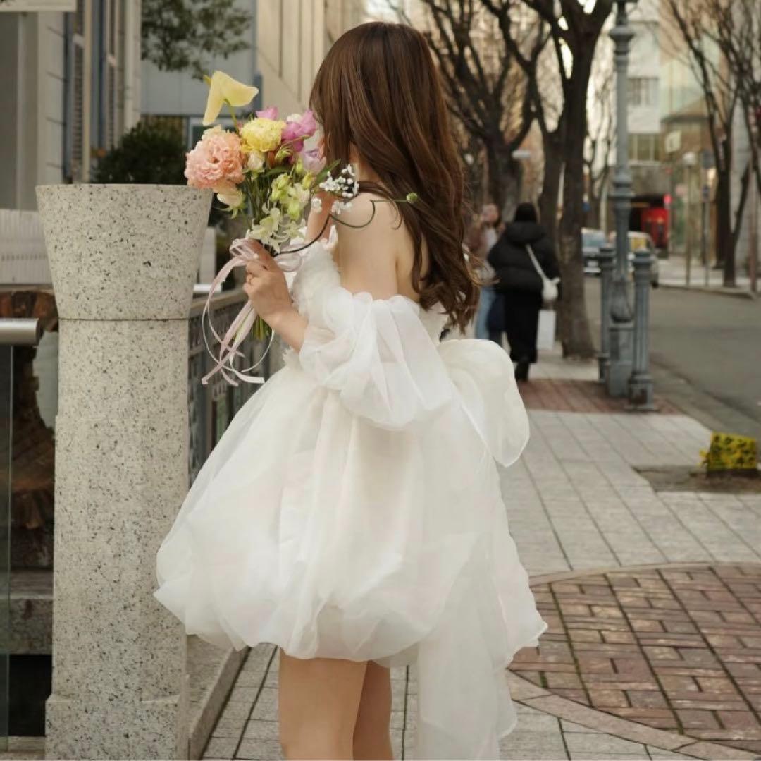 ミニ丈ウェディングドレス