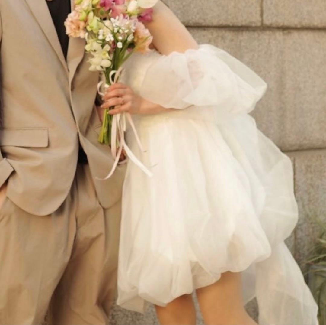 ミニ丈ウェディングドレス