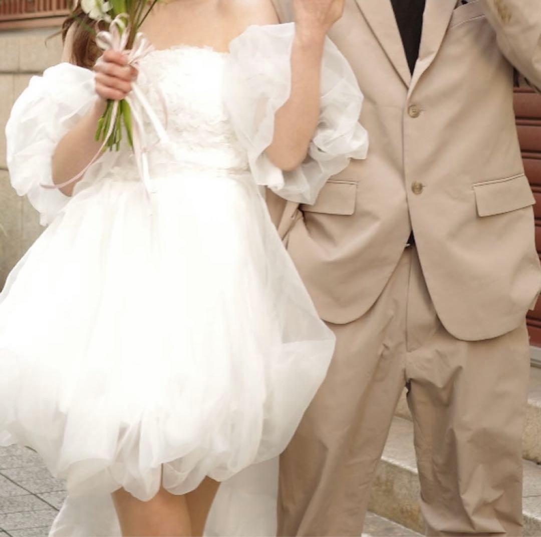 ミニ丈ウェディングドレス