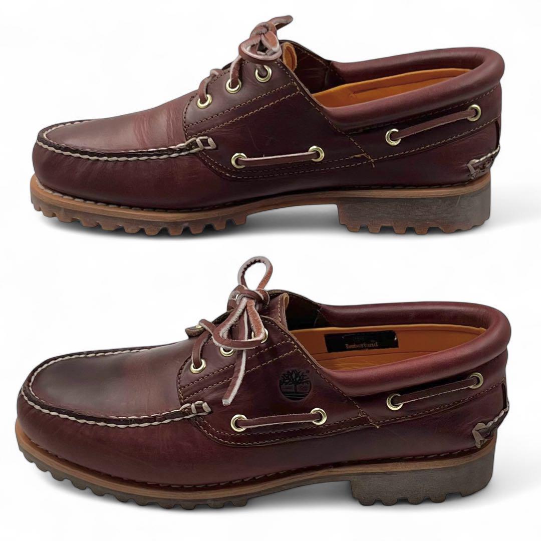 【美品】 ティンバーランド スリーアイ 27cm ヴァーガンディ デッキシューズ