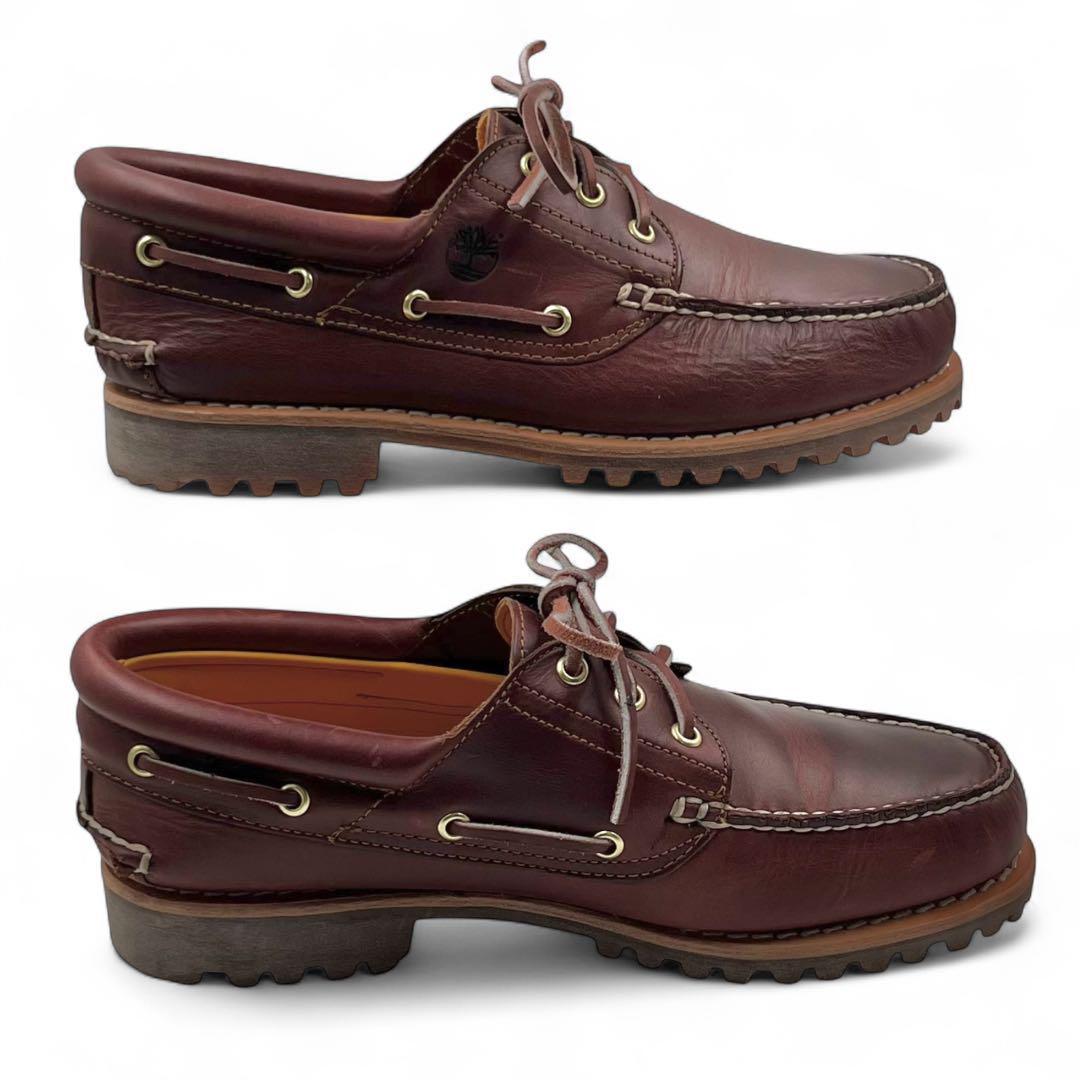 【美品】 ティンバーランド スリーアイ 27cm ヴァーガンディ デッキシューズ