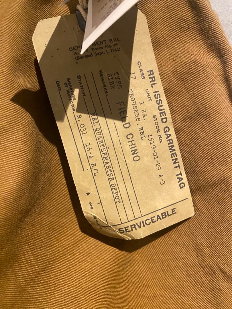 新品RRL FIELD CHINO W31×L30 ラルフローレン　ロンハーマン