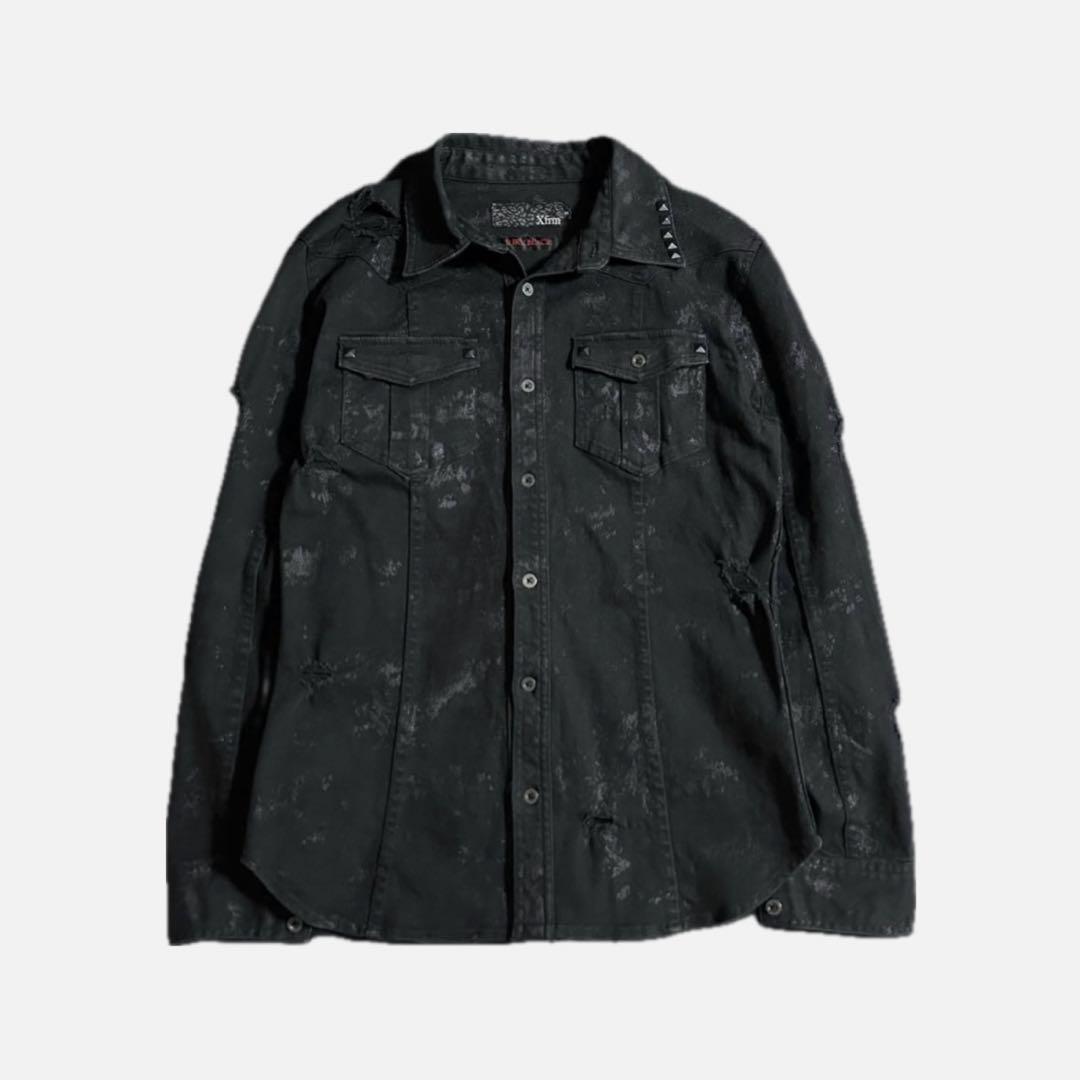 Xfrm JURY BLACK スタッズ コーティング ユニオンジャック jkt