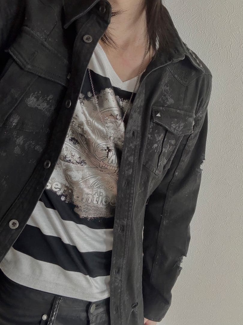 Xfrm JURY BLACK スタッズ コーティング ユニオンジャック jkt