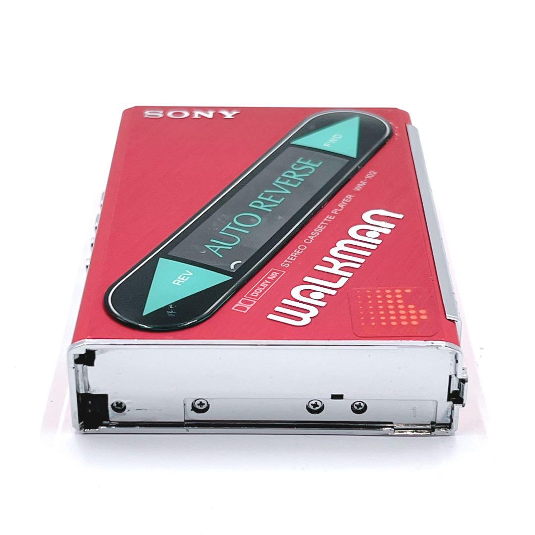 【美品・動作品】 SONY WM-102 カセットウォークマン 音出しOK 赤色