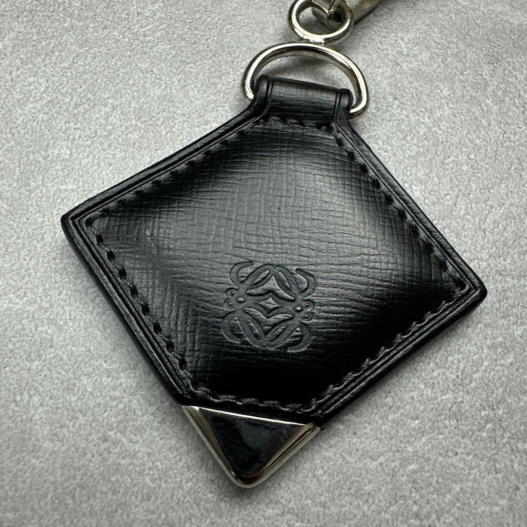 LOEWE ロエベ アナグラム ブラック レザー キーホルダー キーチャーム