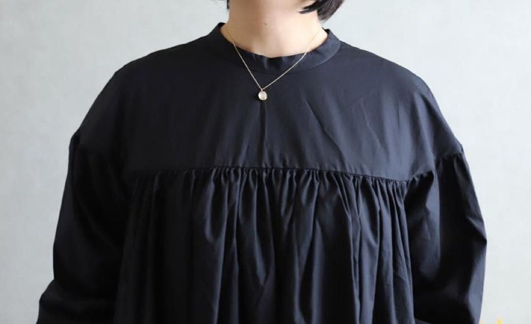 veritecoeur ハイウエストギャザーワンピース　VC-2138 ブラック