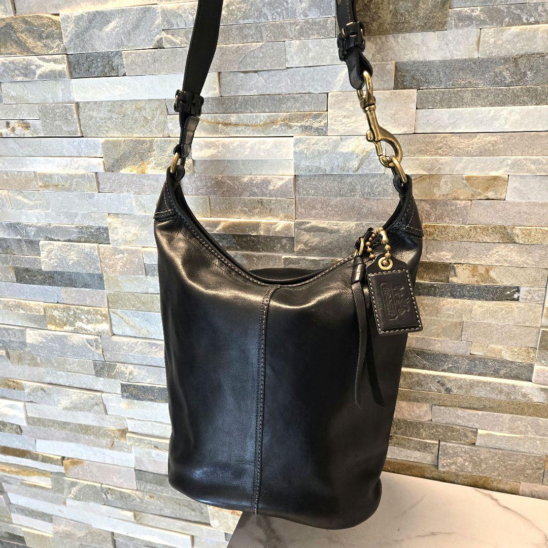COACH オールド コーチ　ダッフル　ショルダーバッグ　バケツ型　レザー　黒
