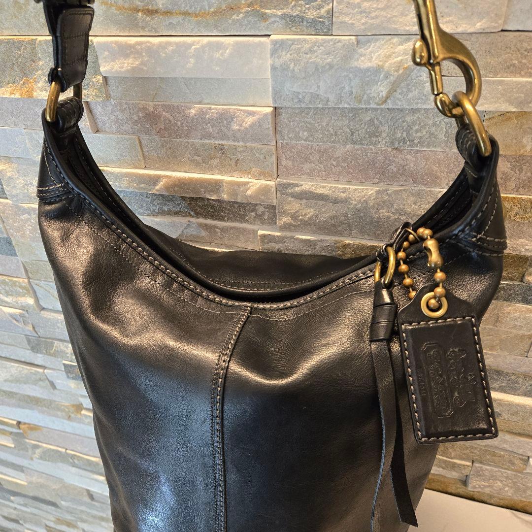 COACH オールド コーチ　ダッフル　ショルダーバッグ　バケツ型　レザー　黒
