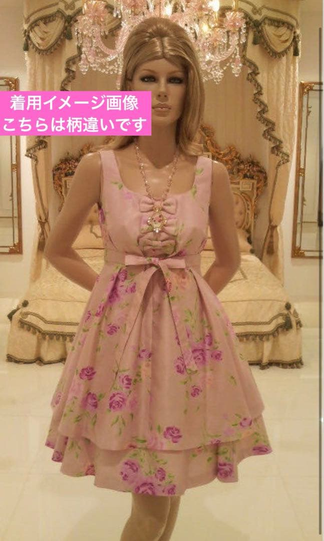 ジーザスディアマンテ　お散歩ワンピース　薔薇柄　姫系　姫ギャル　リボン　ロリータ