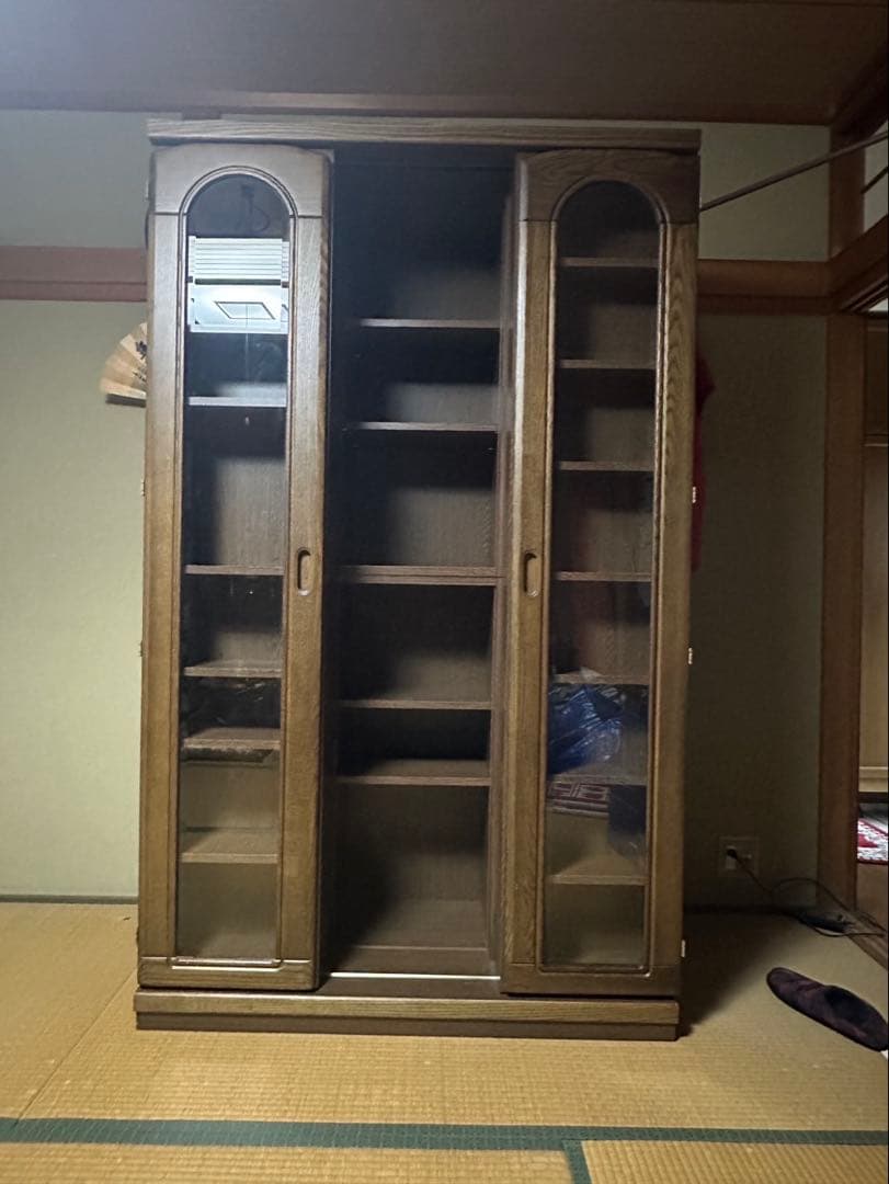 木製スライド式本棚