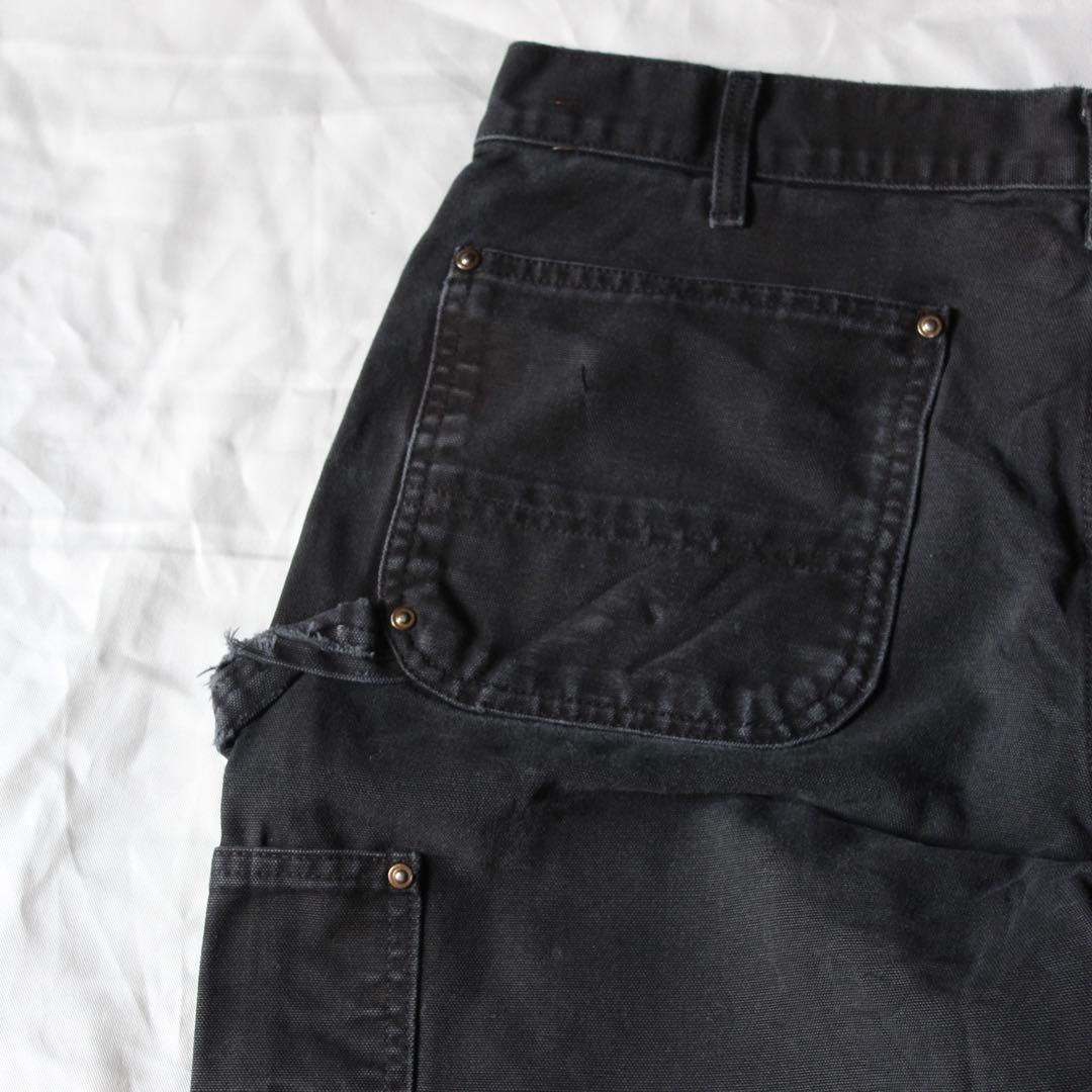 雰囲気◎ USA製 Carhartt ダブルニー ペインターパンツ BLK 黒