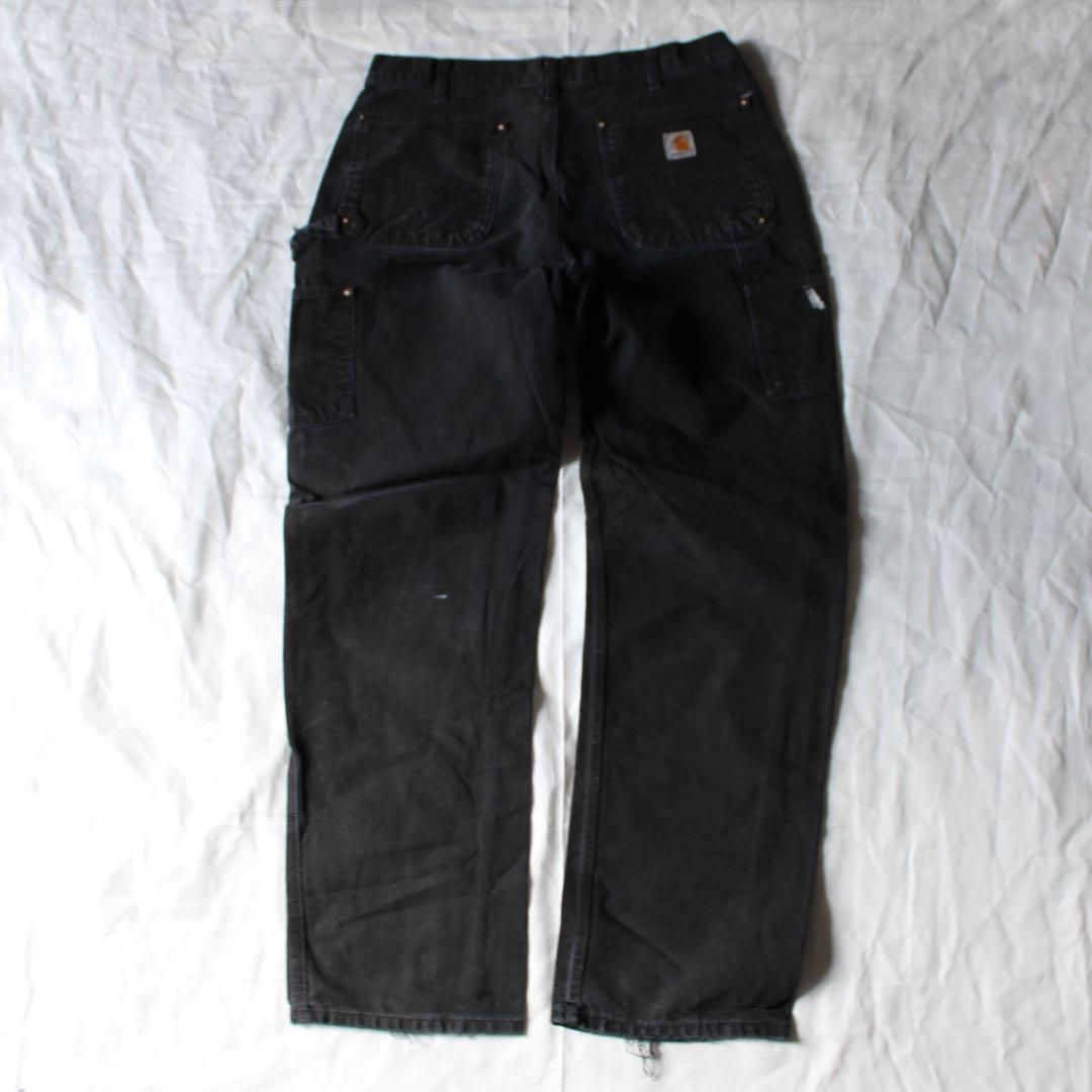 雰囲気◎ USA製 Carhartt ダブルニー ペインターパンツ BLK 黒