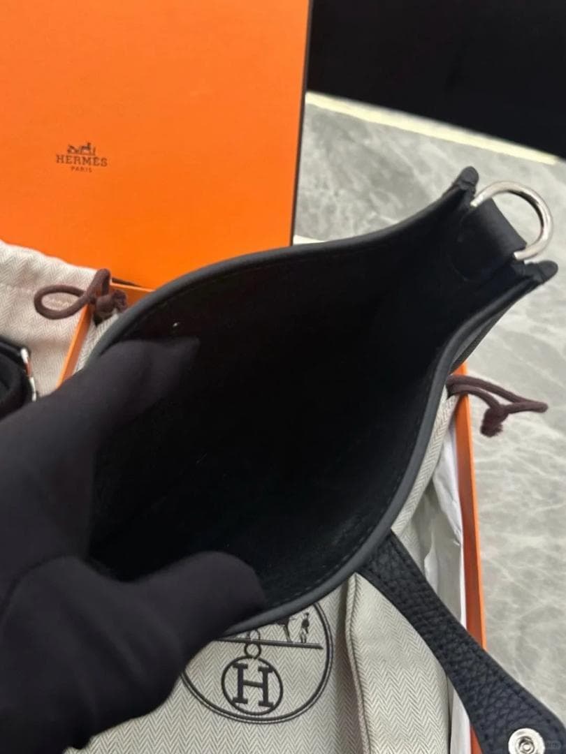 HERMES ミニエブリン TPM 黑×シルバー金具