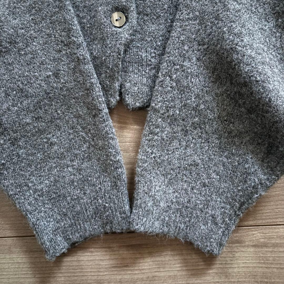 トップス eaphi compact logoknit cardigan gray