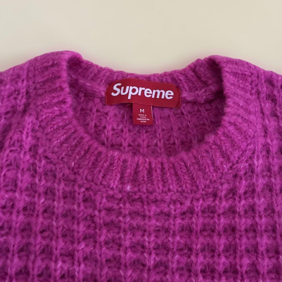 Supreme ワッフル編み ニットセーター M ピンク