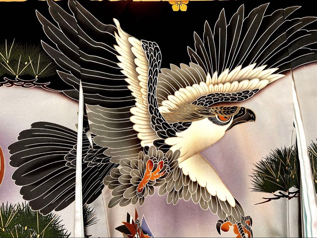 正絹　祝い着　産着　お宮参り　掛け着　袷　男の子　7ー23