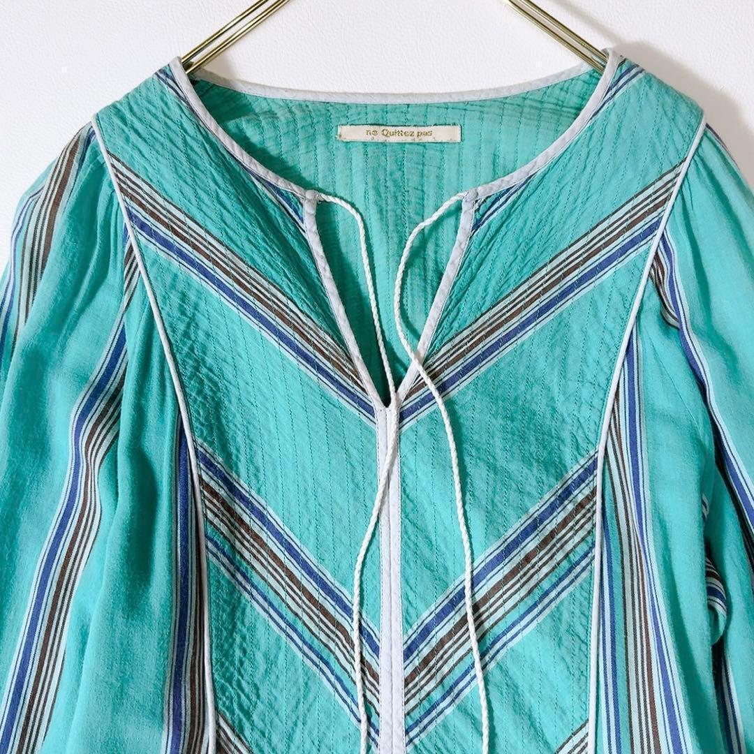 ち*ん様 人気ꕥヌキテパ 石田ゆり子さん着用 近年 コットンボイルストライプドレ