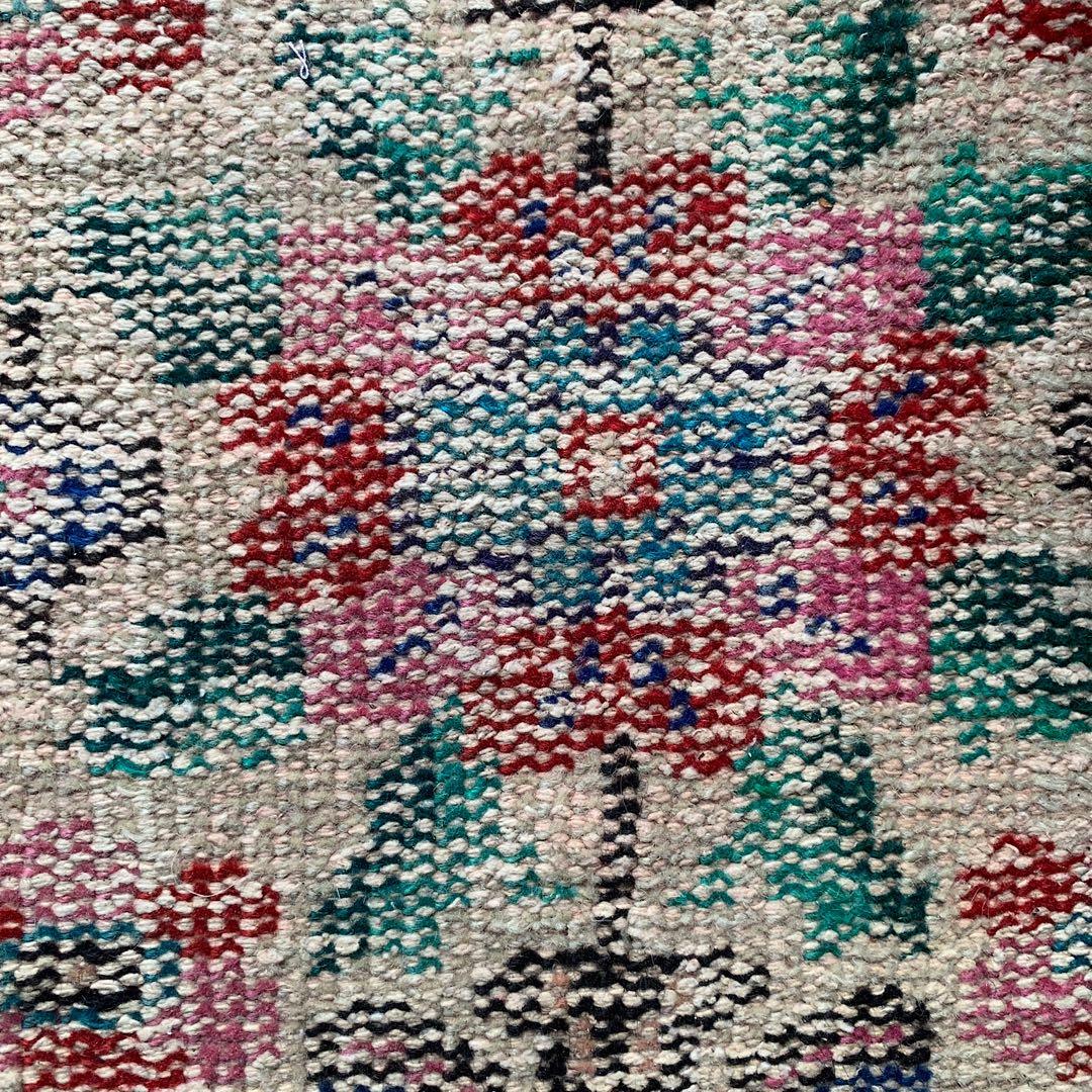 トルコヴィンテージラグ　テラコッタレッド　99×56 シャビー　ざっくり手織り