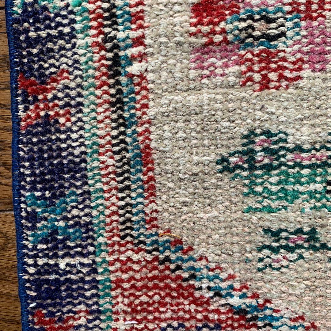 トルコヴィンテージラグ　テラコッタレッド　99×56 シャビー　ざっくり手織り