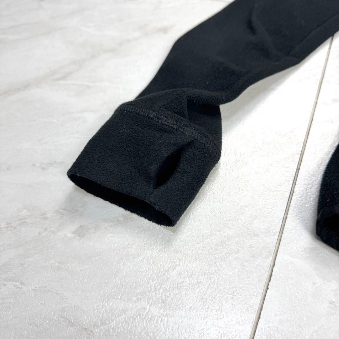 モンクレール ジップ フリース ニット ジャケット ワッペン ハイネック 黒 S