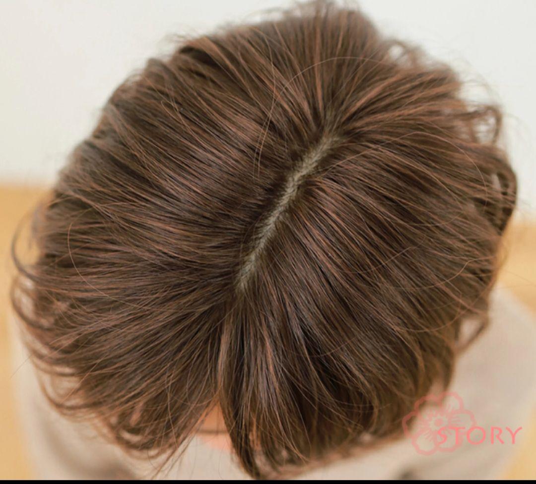 story 医療用フルウィッグ　自然な栗色 ブラシ、2スタンド、80ヘアカバー付
