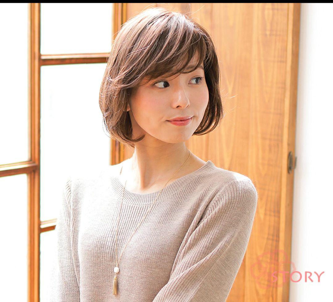 story 医療用フルウィッグ　自然な栗色 ブラシ、2スタンド、80ヘアカバー付