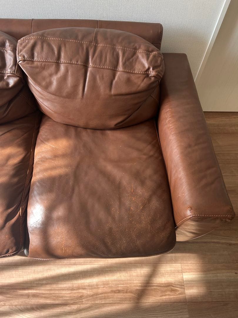 ウニコ　MOLN レザーソファー 3人掛け ダークブラウン